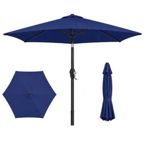 7.5ft Patio Umbrella, Outdoor Table Market Umbrella with Smooth Crank Navy gallery
