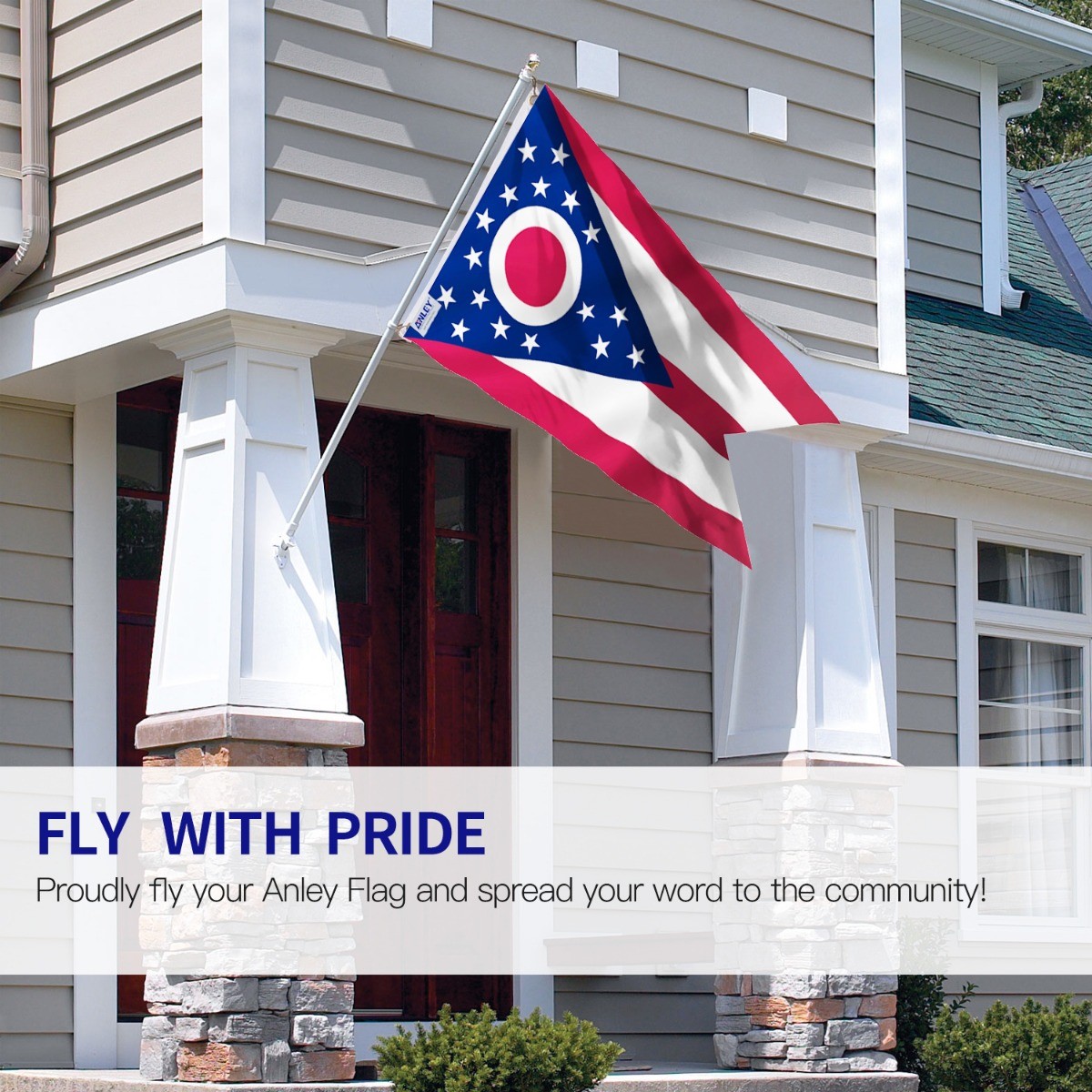 Anley Fly Breeze 3x5 Foot Ohio State Polyester Flag - Ohio OH State Flags gallery