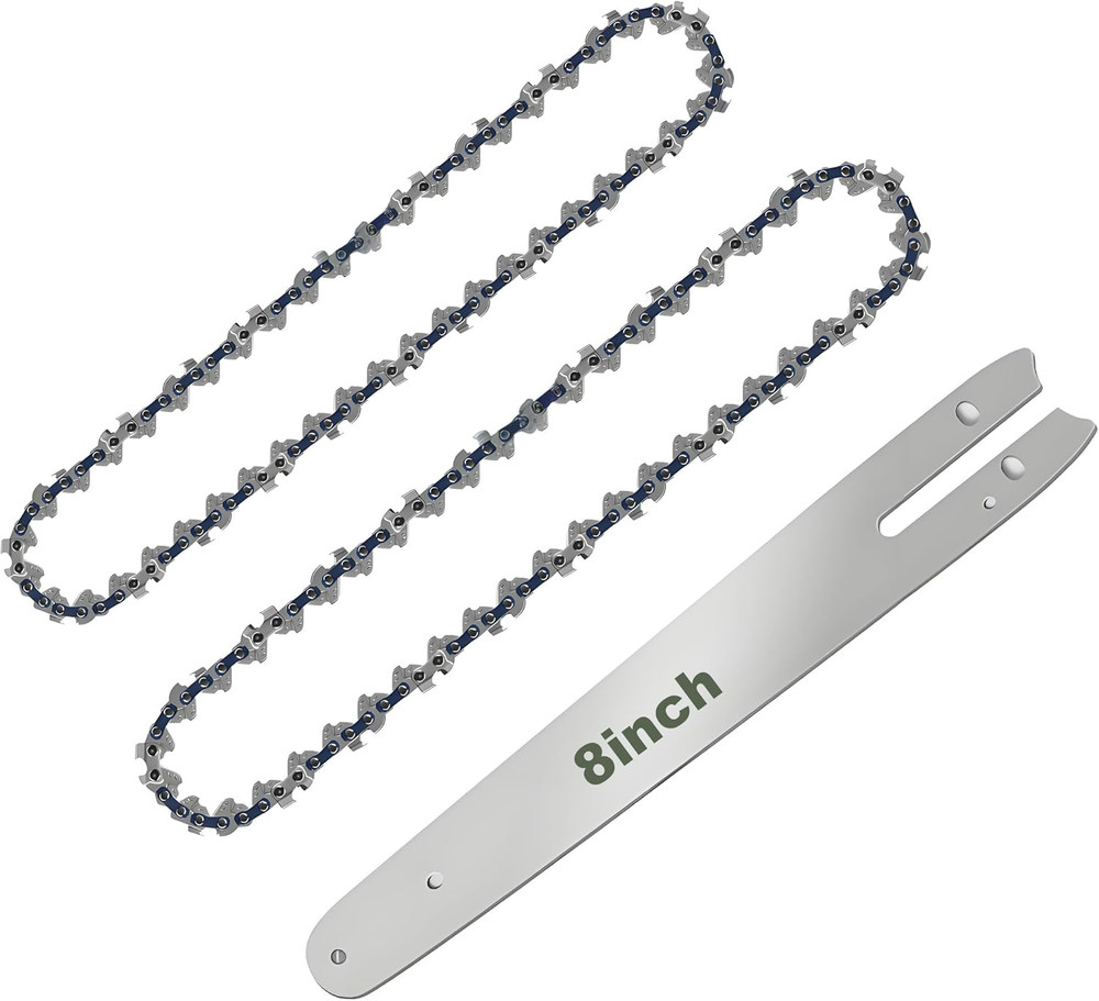 8 Inch Chainsaw Chain Replacement- 2 Chains and 1 Guide Bar for 8 Inch Mini Chai