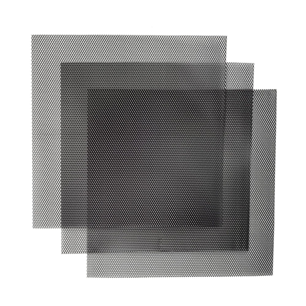 Universal 13"x13" Car Grill Mesh Insert Aluminum Alloy Rhombic 4x8mm, 3Pcs
