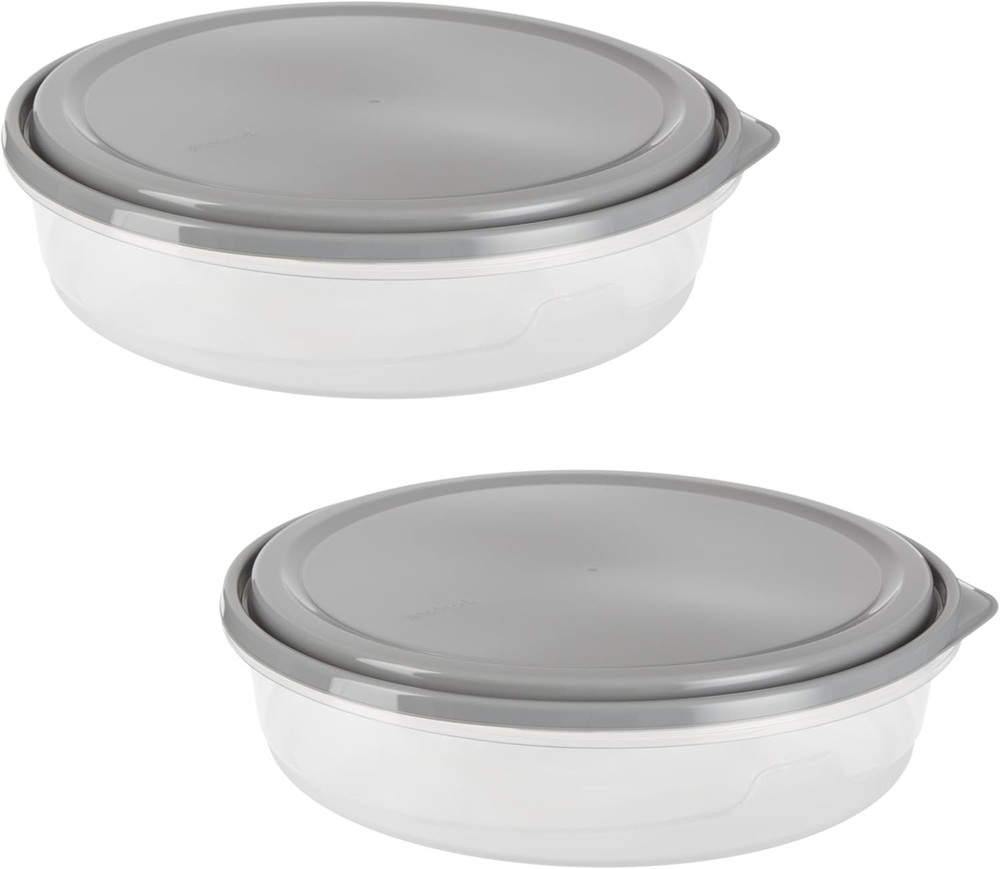 EveryWare 12" Extra Large Round Container 2 Pack, BPA Free Food Storage
