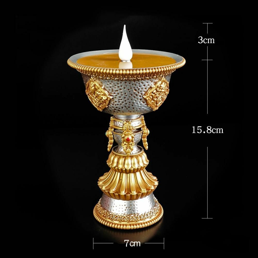 1PC Simulated Electronic Butter Lamp Powered Smokeless Fireless Buddhist Lamp gallery