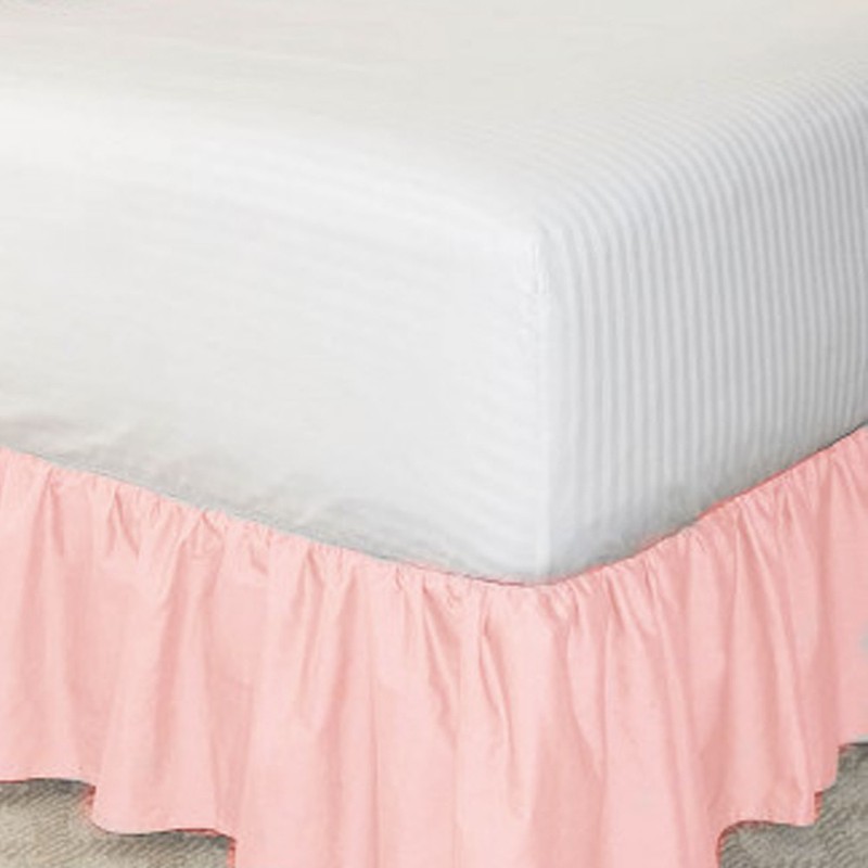Elastic Bed Skirt Solid Color Hollow Ruffle Bed Cover Twin Full Queen King Size gallery