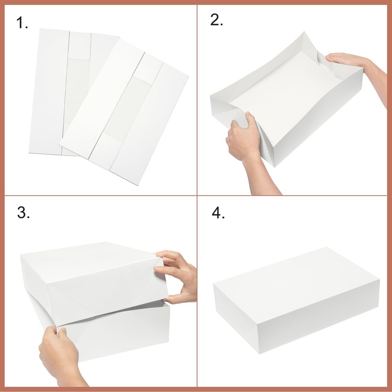 White Extra Large Gift Boxes Lids 6 PCS 24x14x4 Inches Deep Coat Clothes Robe gallery