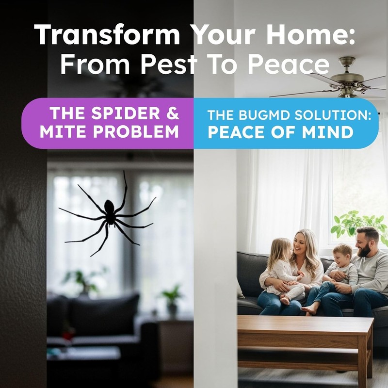 BugMD Pet Safe Spider Repellent Indoor & Outdoor Spray | Natural Spider & Mite K gallery