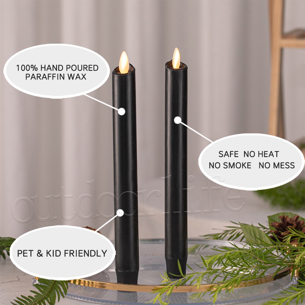 Luminara Flameless Led Taper Candles with Realistic Moving Flame Remote Black gallery