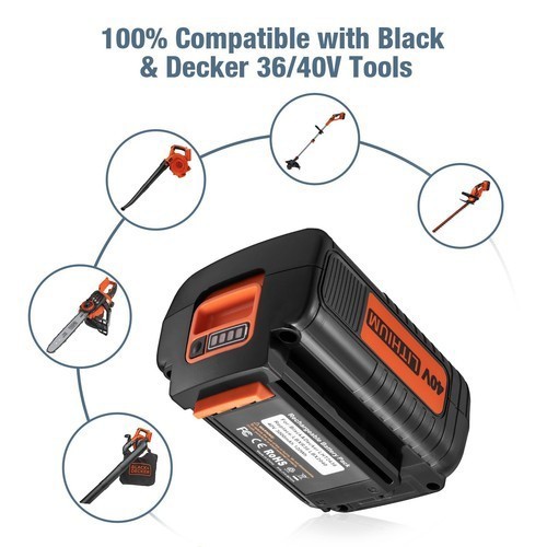 1-2Pack for Black and Decker 40V 40 Volt Max Lithium ion Battery LBX2040 LBXR36 gallery