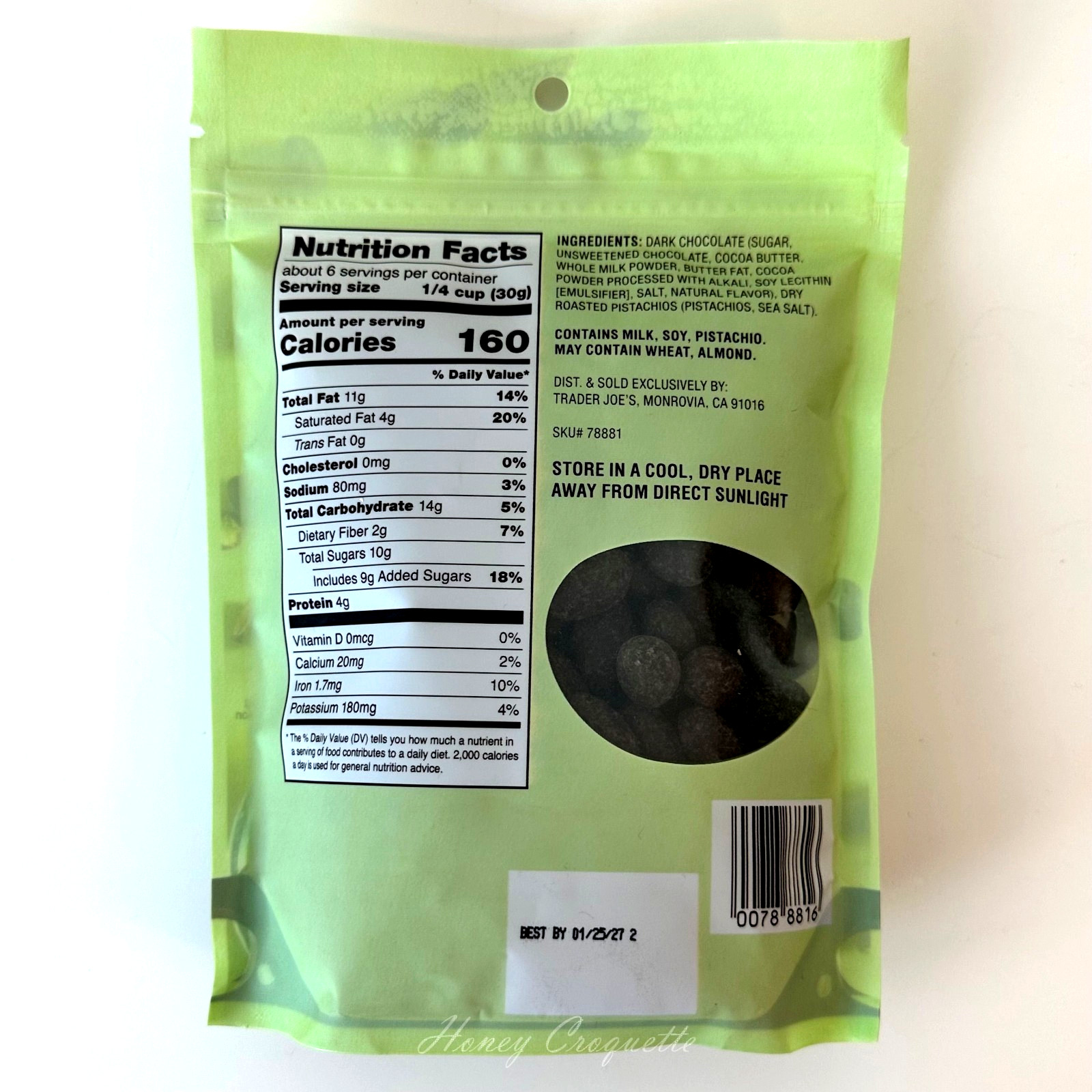 2 Pack Trader Joe’s Dark Chocolate Covered Pistachios 6oz 170g Exp 04/26 gallery