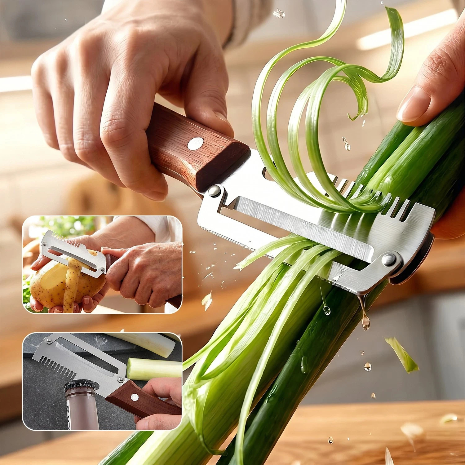 NEW 2 in 1 Multi-Functional Vegetable Peeler for Kitchen Stainless Steel Peeler gallery