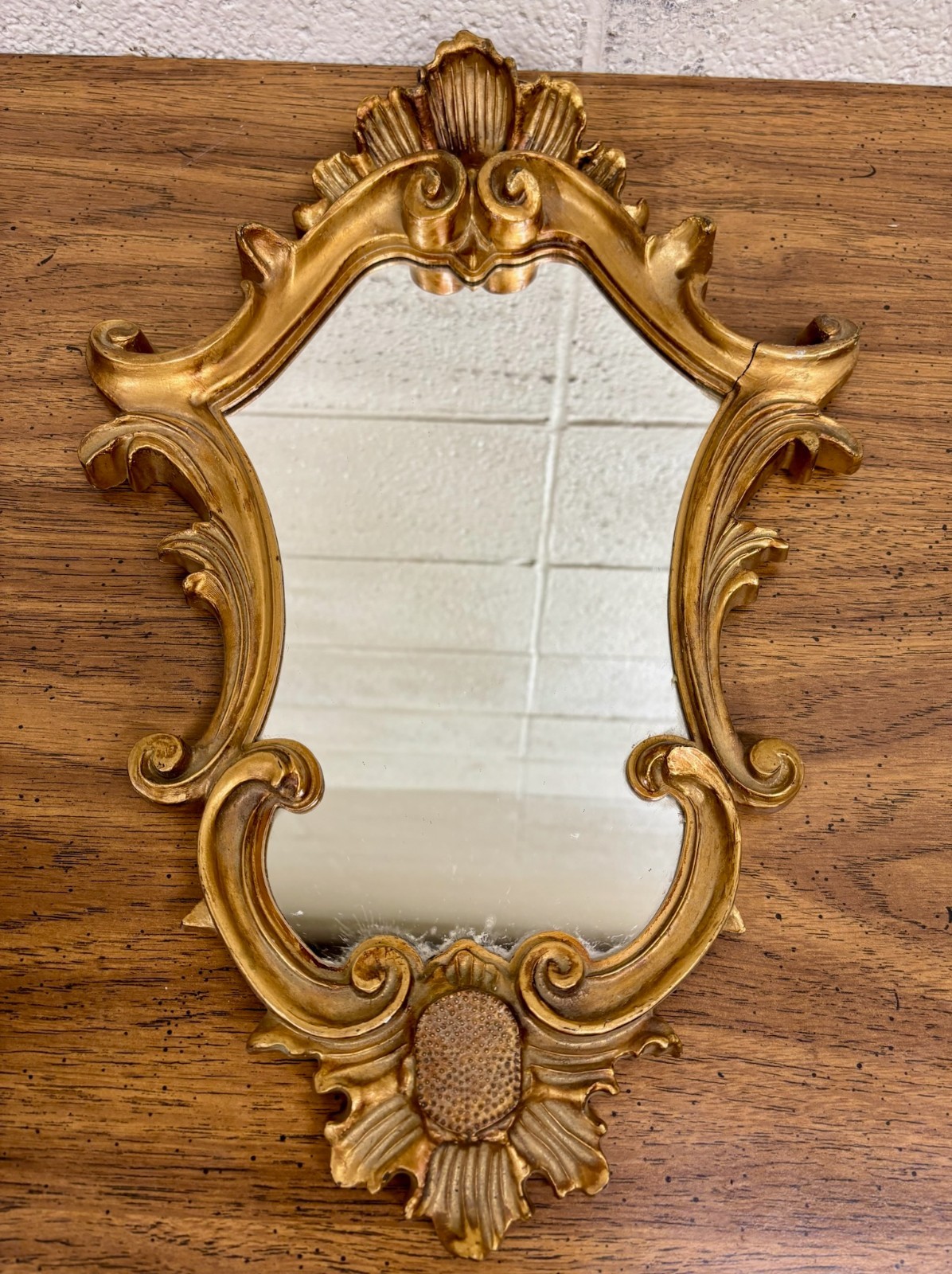 Vintage Italian Rococo or Baroque Style Gold Wall Mirror gallery