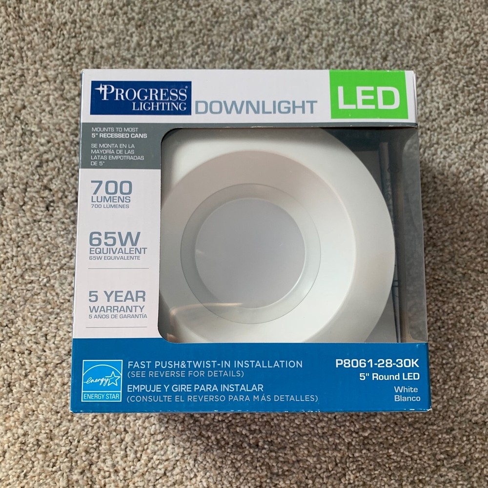 Progress Lighting 5 in. Round LED Recessed Can Trim White P8061-28-30K Downlight