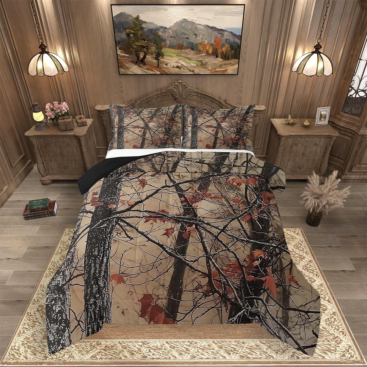 Camo Comforter Set Size,Rustic Western Bedding Sets for Queen Black Yellow gallery