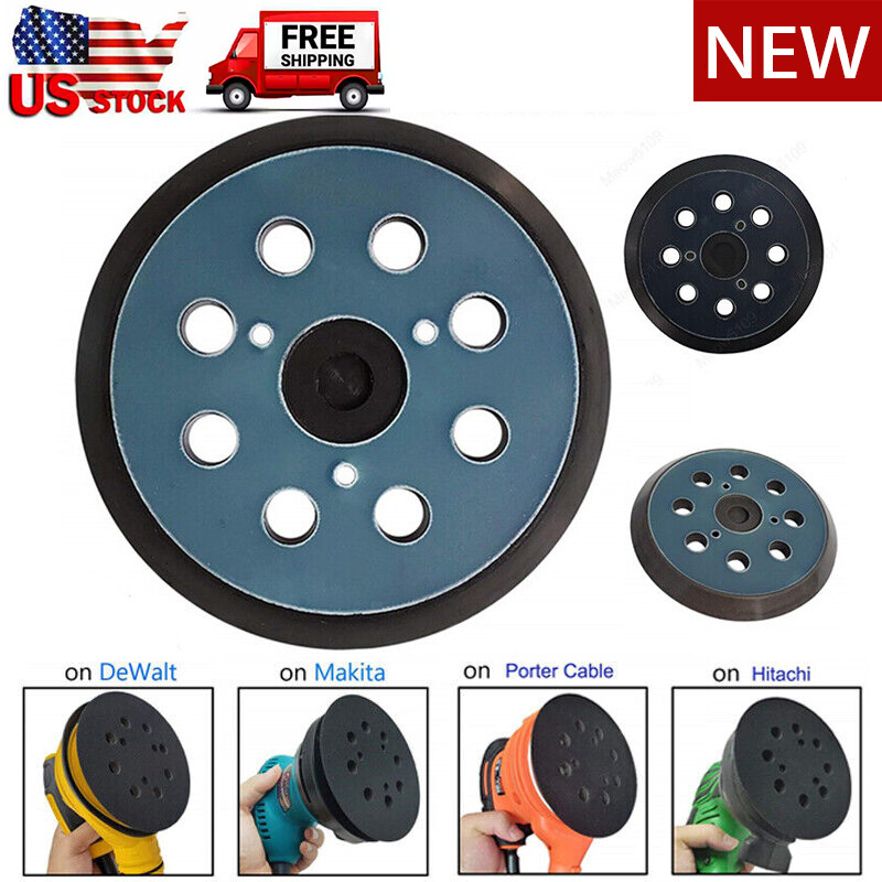 5" 8-Hole Hook&Loop Orbital Sander Pads for Dewalt Makita Porter Cable 151281-08 gallery