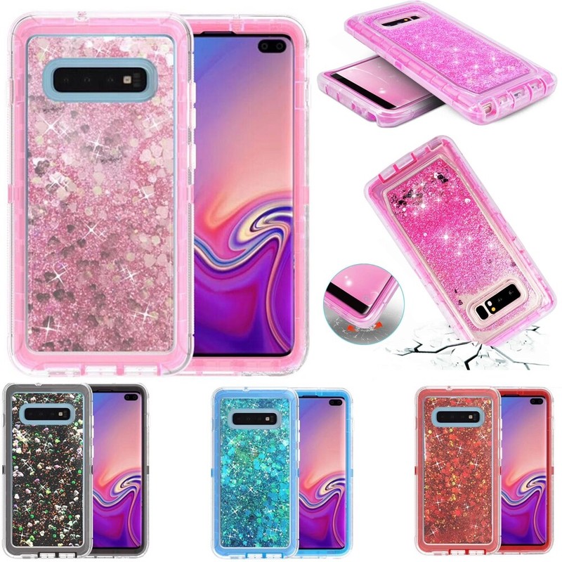 For Samsung Galaxy S10/S10e/S10+Plus Liquid Glitter Shockproof Defender Case