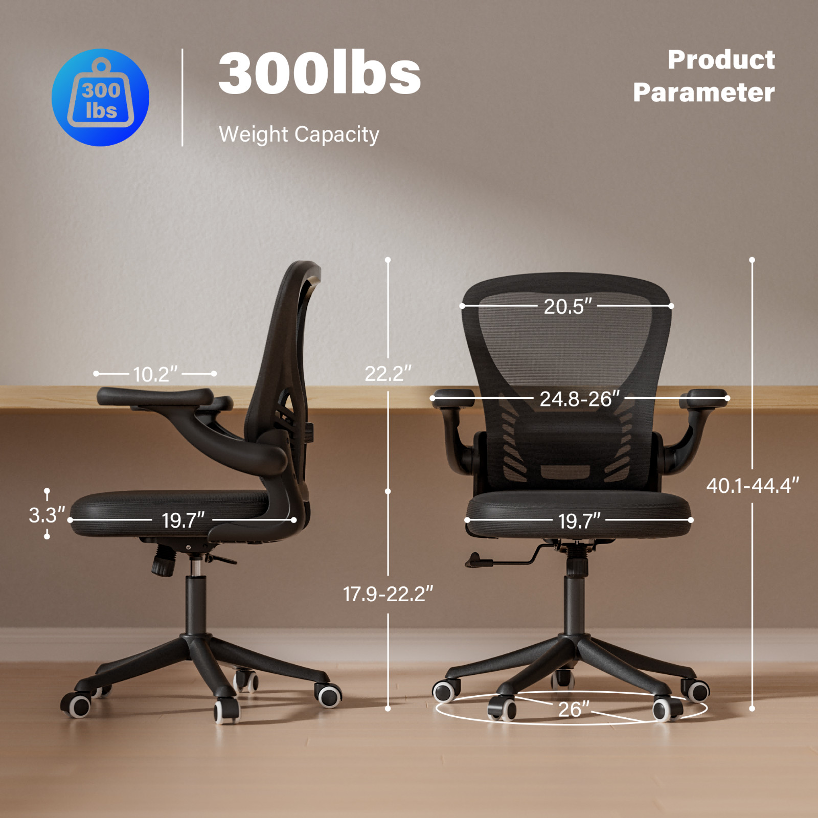 Gray Office Chair Executive Mesh Office Chair Ergonomic Indoor Home Desk Chair gallery