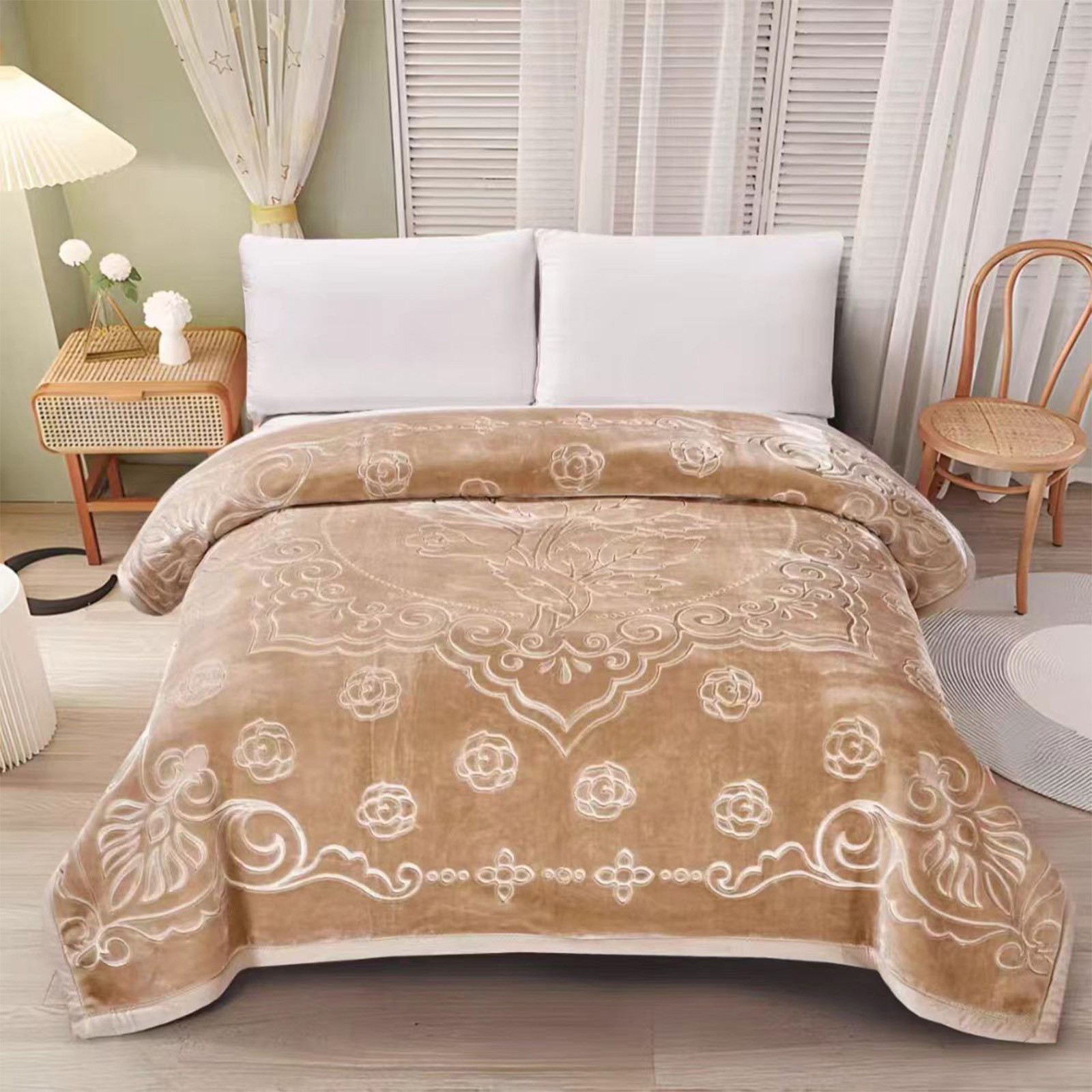 Velvet Embossed Mink Blanket 8 lb Heavy Duty Reversible Bed Comforter All Season gallery