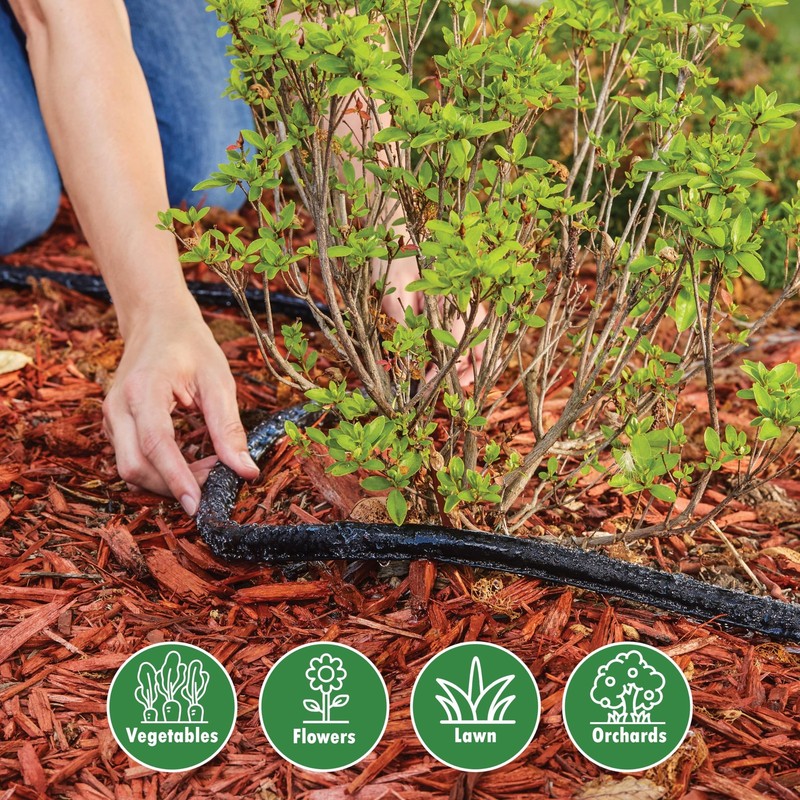 Gilmour 25' Black Flat Weeper Soaker Hose for Garden Beds, 25 Feet, gallery