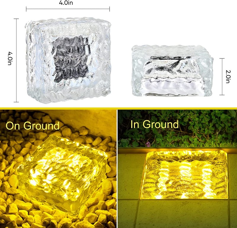 LED Solar Ice Cube Shaped Light For Patio Backyard Pathway Garden Decoration gallery