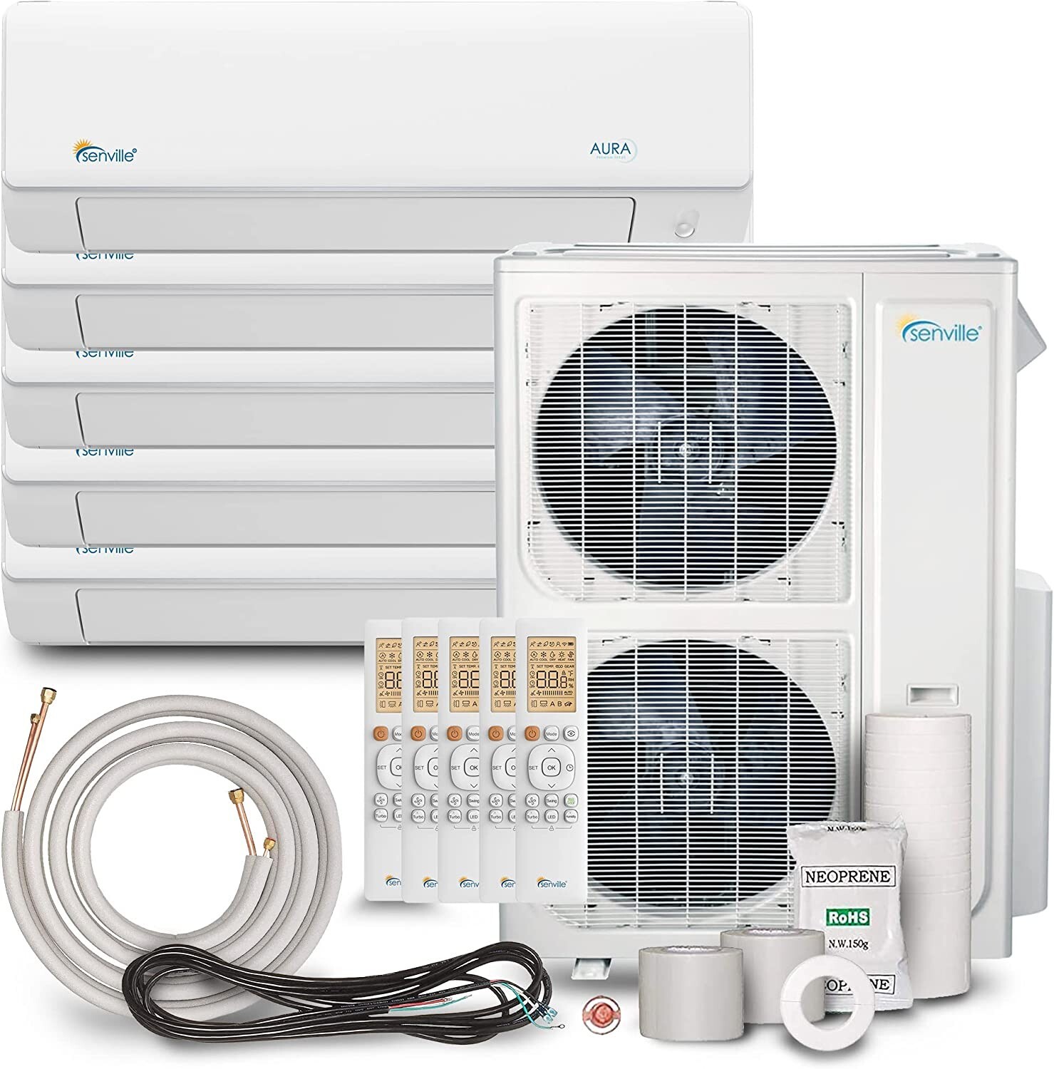 48000 BTU Five Zone Ductless Mini Split Air Conditioner and Heat Pump 22 SEER gallery