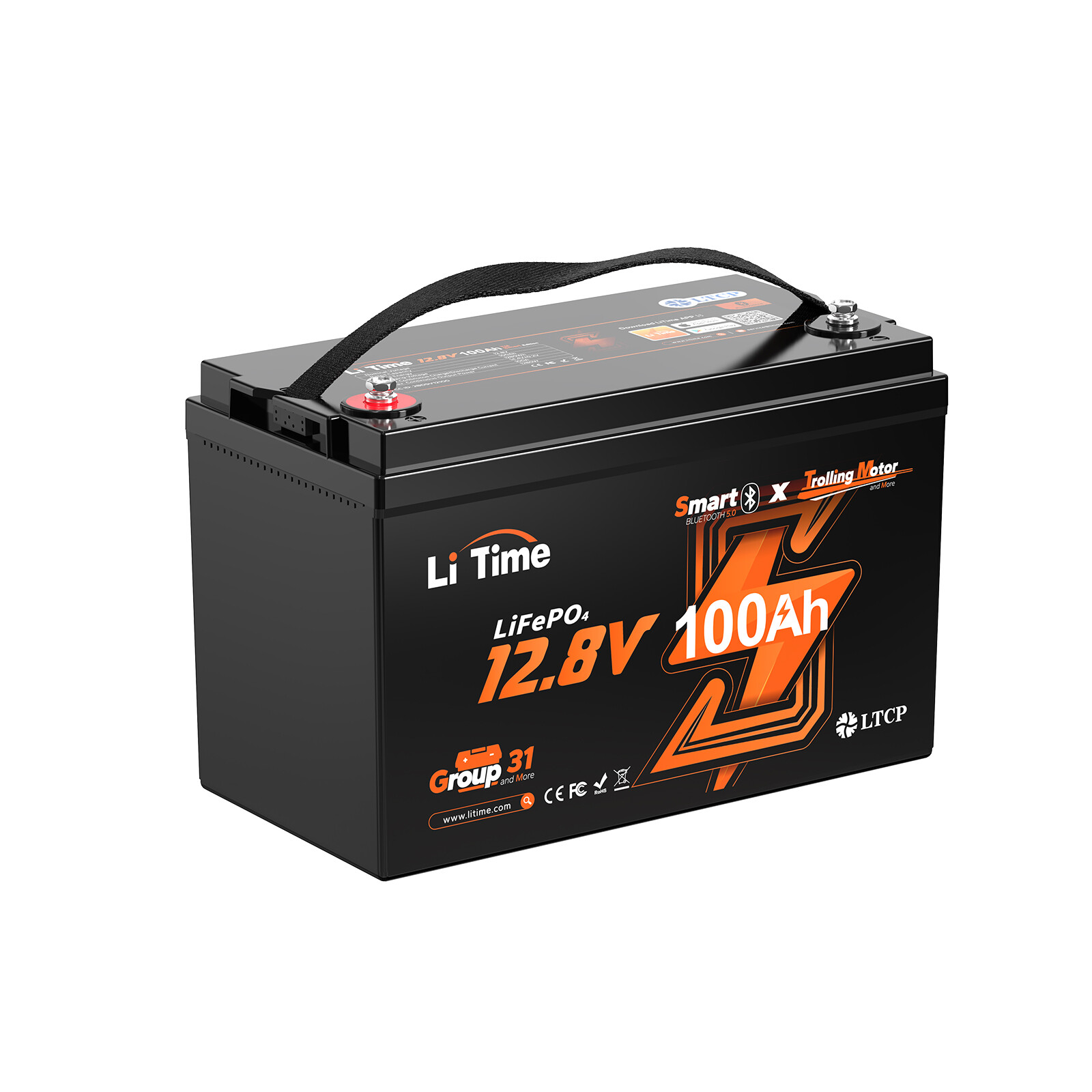 LiTime 12V 100Ah Group 31 Bluetooth LiFePO4 Lithium Battery Low-Temp Protection gallery