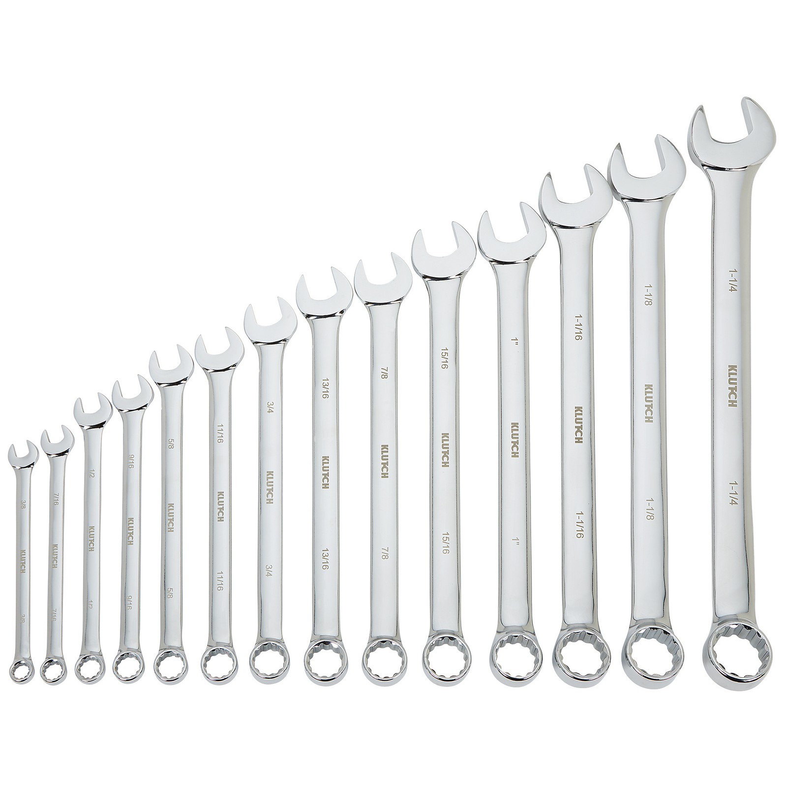 Klutch 14-Pc. Extra-Long SAE Combination Wrench Set, Model# 34691 A gallery