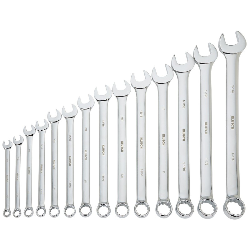 Klutch 14-Pc. Extra-Long SAE Combination Wrench Set, Model# 34691 A gallery