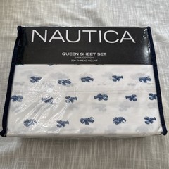 Nautica – Queen Sheets, Cotton Percale Bedding Set, Crisp & Cool, Coastal Hom…
