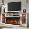 75 Inch Electric Fireplace TV Stand, 3- Side Glass LED Modern Media Entertainmen gallery