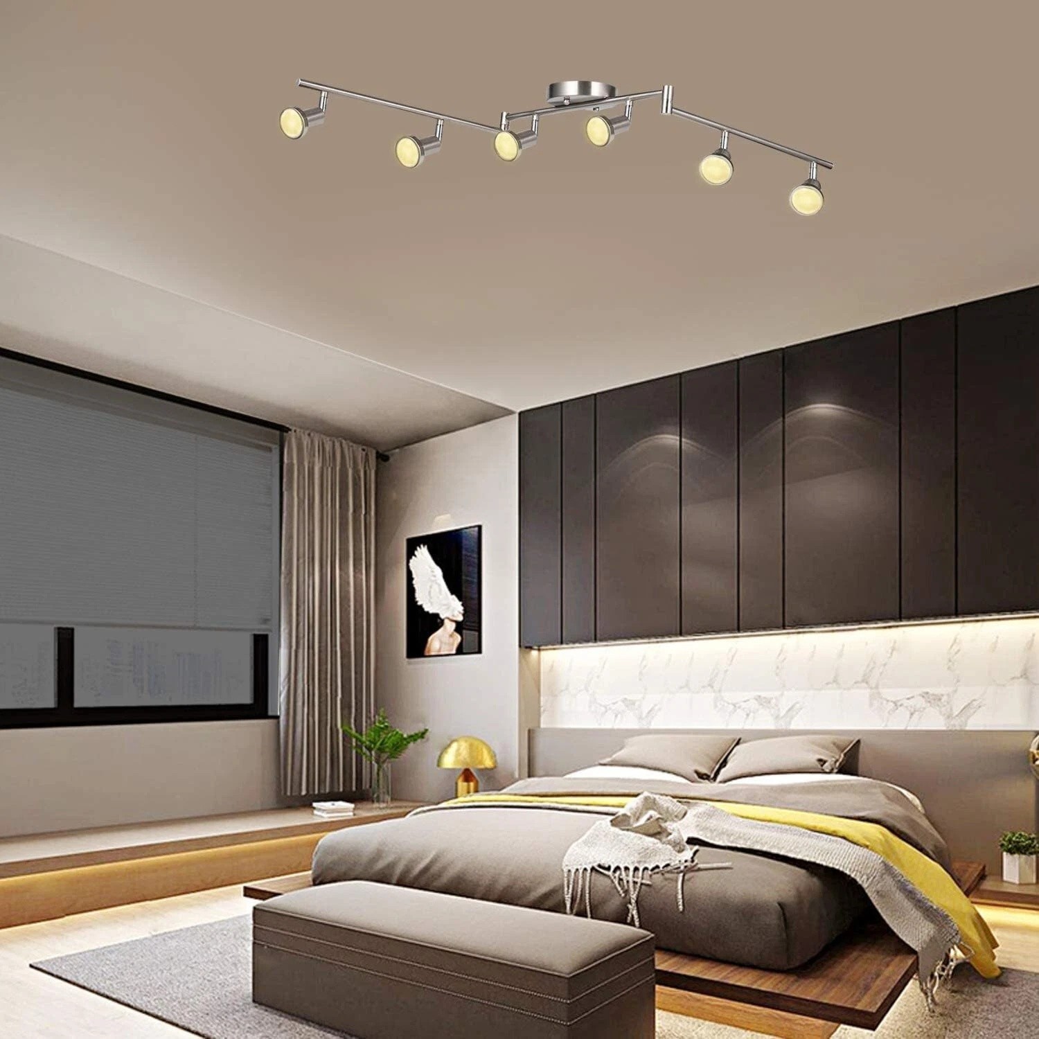 6 Track Light Kit 6 Way Adjustable Modern Ceiling Spotlights(Bulbs not Included) gallery