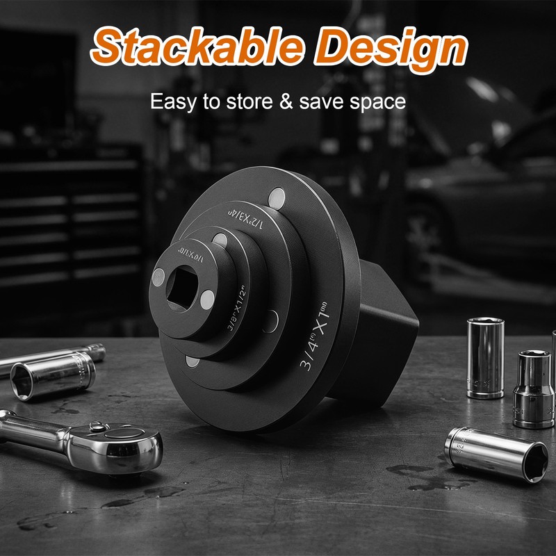 4-Pack Low Profile Impact Socket Adapter Set, Drive Reducing Ratchet Adapter Set gallery