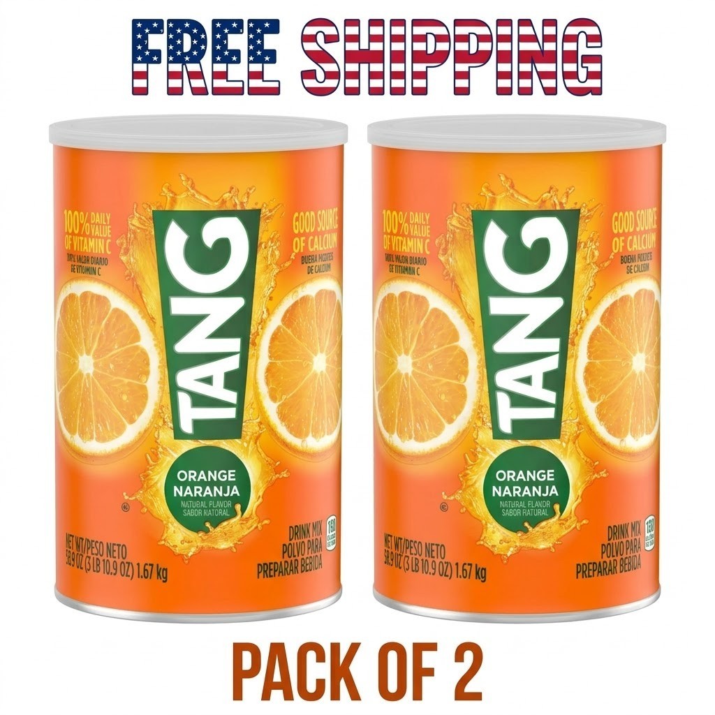 (2 pack) Tang Jumbo Orange Drink Mix with Vitamin C, 58.9 oz Canister New gallery
