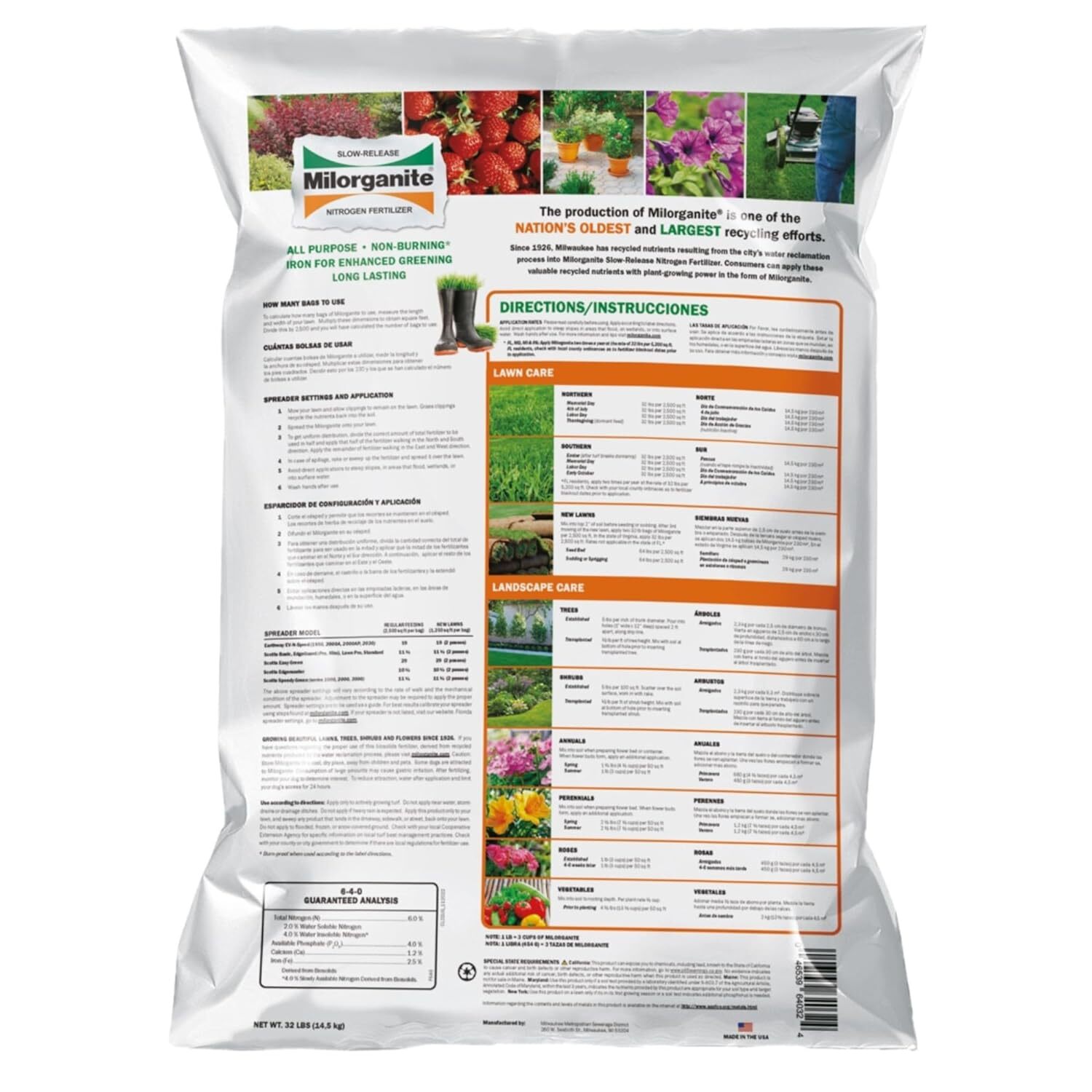 Milorganite Nitrogen Fertilizer, 32 Lb Repaired Bag gallery
