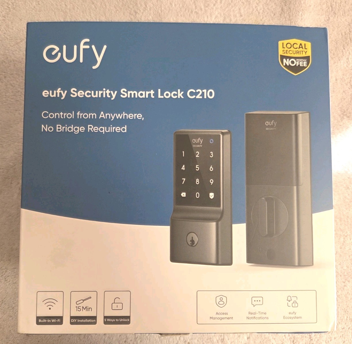 eufy Security C210 Smart Lock 5-in-1 Keyless Entry Door Lock Wi-Fi Deadbolt BHMA gallery