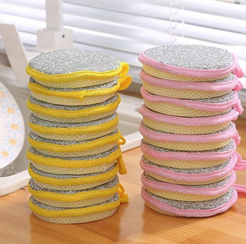 10-Pack Double-Sided Kitchen Sponges – Dish & Scrub Brush Combo - NEW gallery