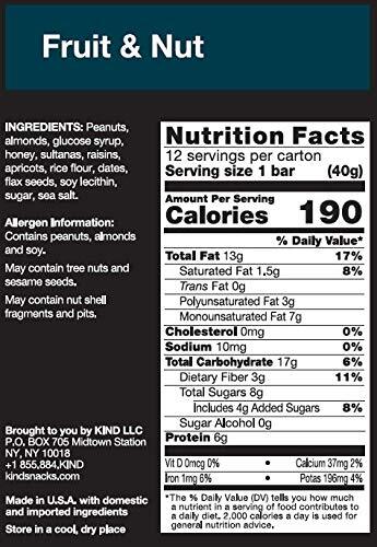 KIND KIND Bars, Fruit & Nut, Fruit & Nut, 12 Count (Pack of 12) gallery