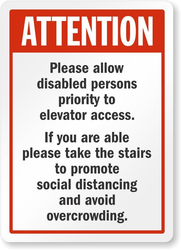 Disabled Access Sign Aluminum Weatherproof Elevator Priority 8x12 Inch gallery