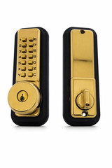 All Weather Mechanical Keyless Deadbolt Door Lock – Bright Brass