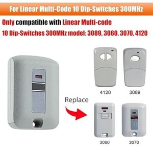 2Pack Garage Door Remote Control for 300MHz Linear Multicode Gate Opener 10 DIP gallery