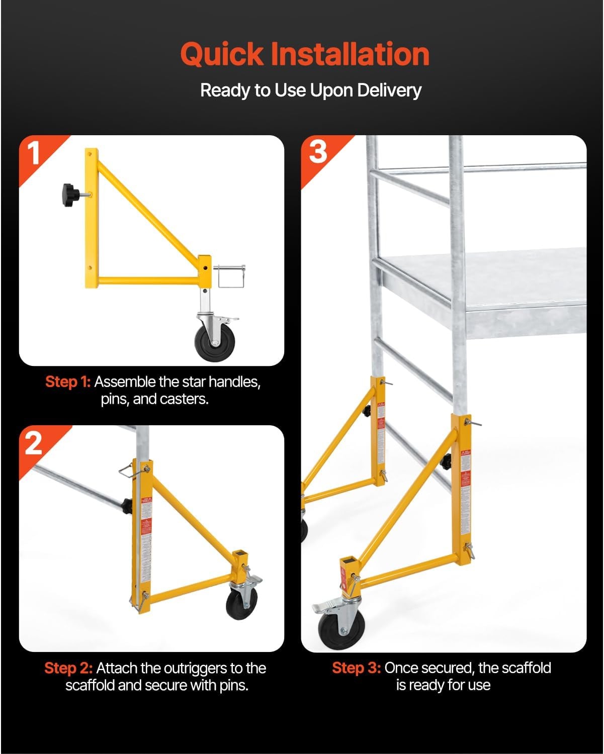 VEVOR Scaffold Outriggers 4 Pack 1000 lbs Load Baker Style gallery