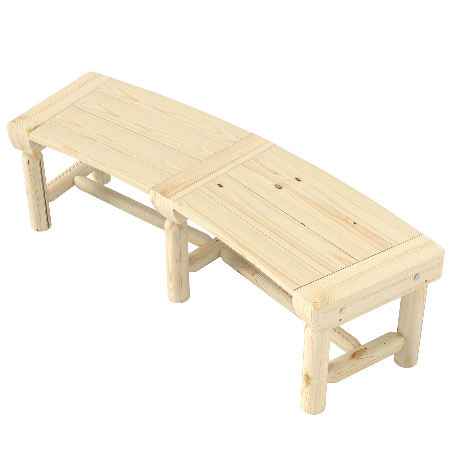 Round Outdoor Tree Bench Fir Wood Wrap Around Patio Garden Bench Seat Natural gallery