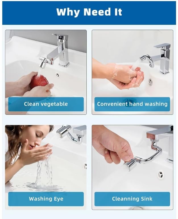 2-Mode Splash Faucet Extension – Rotatable Swivel Nozzle for Kitchen & Bathroom gallery