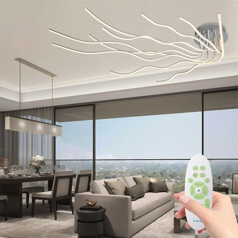 Modern LED Ceiling Lamp,Dimmable Aluminium Chandelier with Remote Control gallery