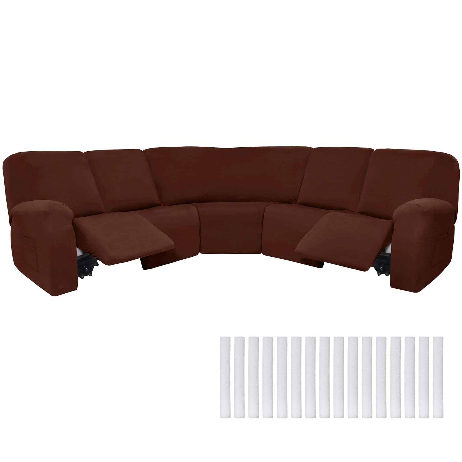 7 Pcs L Shape Sectional Recliner Sofa Covers 5 Seat Sectional Couch Covers Mi... gallery