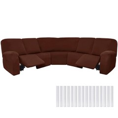 7 Pcs L Shape Sectional Recliner Sofa Covers 5 Seat Sectional Couch Covers Mi…