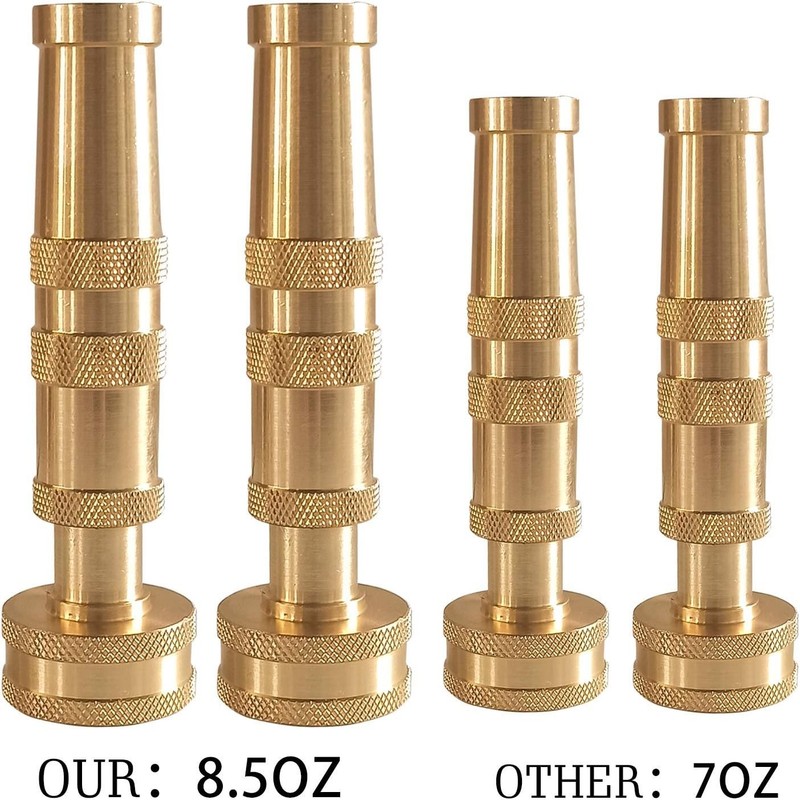 Solid Brass Garden Spray Nozzle 4" Adjustable Twist Water Hose USA Stock 2 PACK gallery