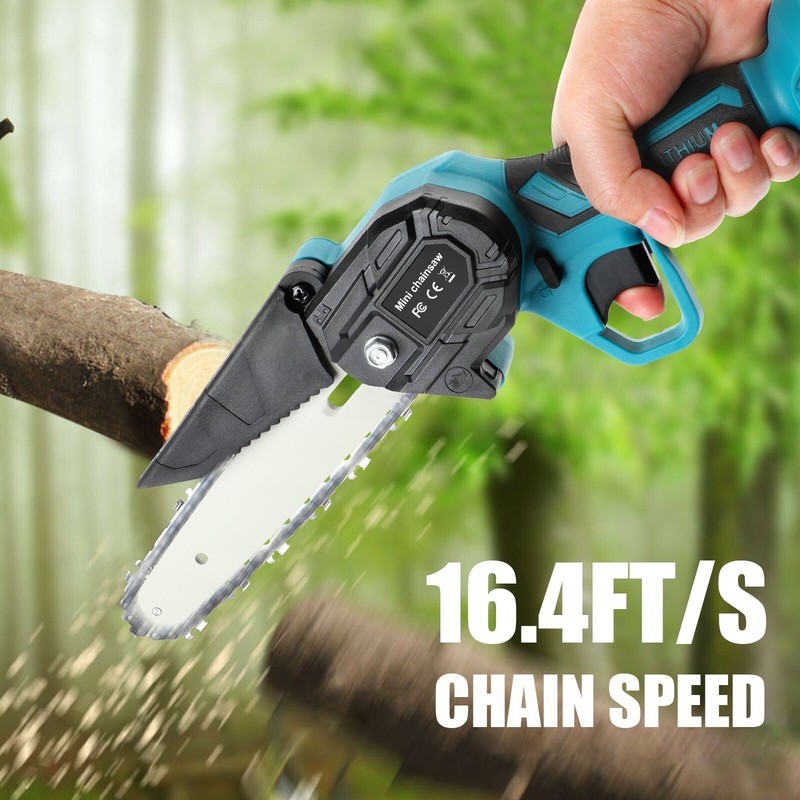 6" Electric Mini Chainsaw Cordless Handheld Saw 2 Battery + 2 Chains for Makita gallery