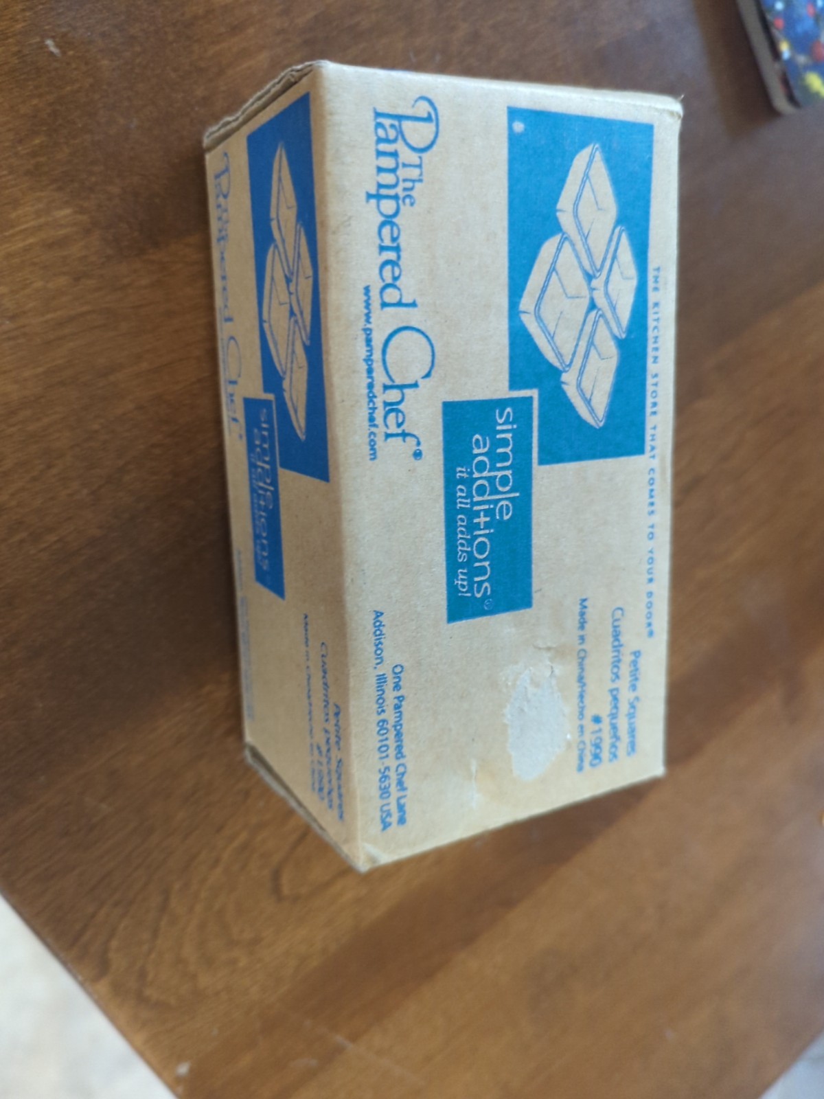 Pampered Chef Simple Additions Petite Squares #1990 White 2 1/2" Set of 4 Nip gallery