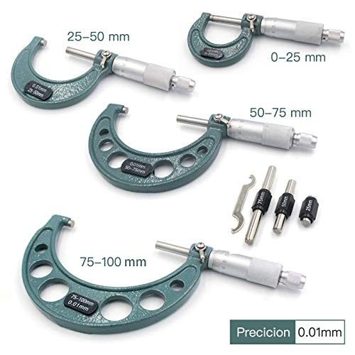 Premium Outside Micrometer Set 0-100mm/0.01mm Precision Machinist Tool gallery