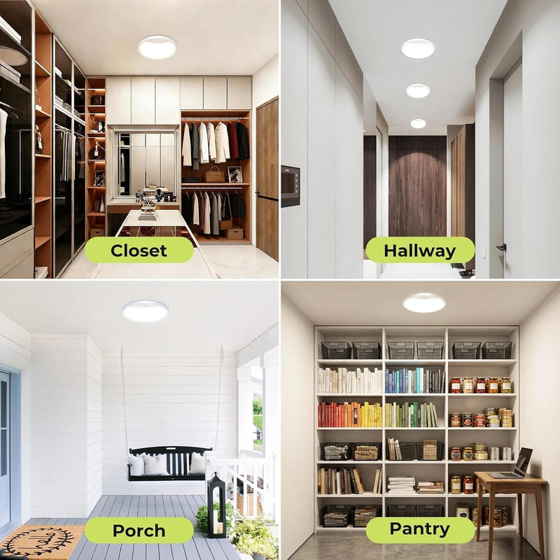 Motion Sensor Ceiling Light Wired, 3000K/4000K/6500K LED Flush Mount Ceiling Lig gallery