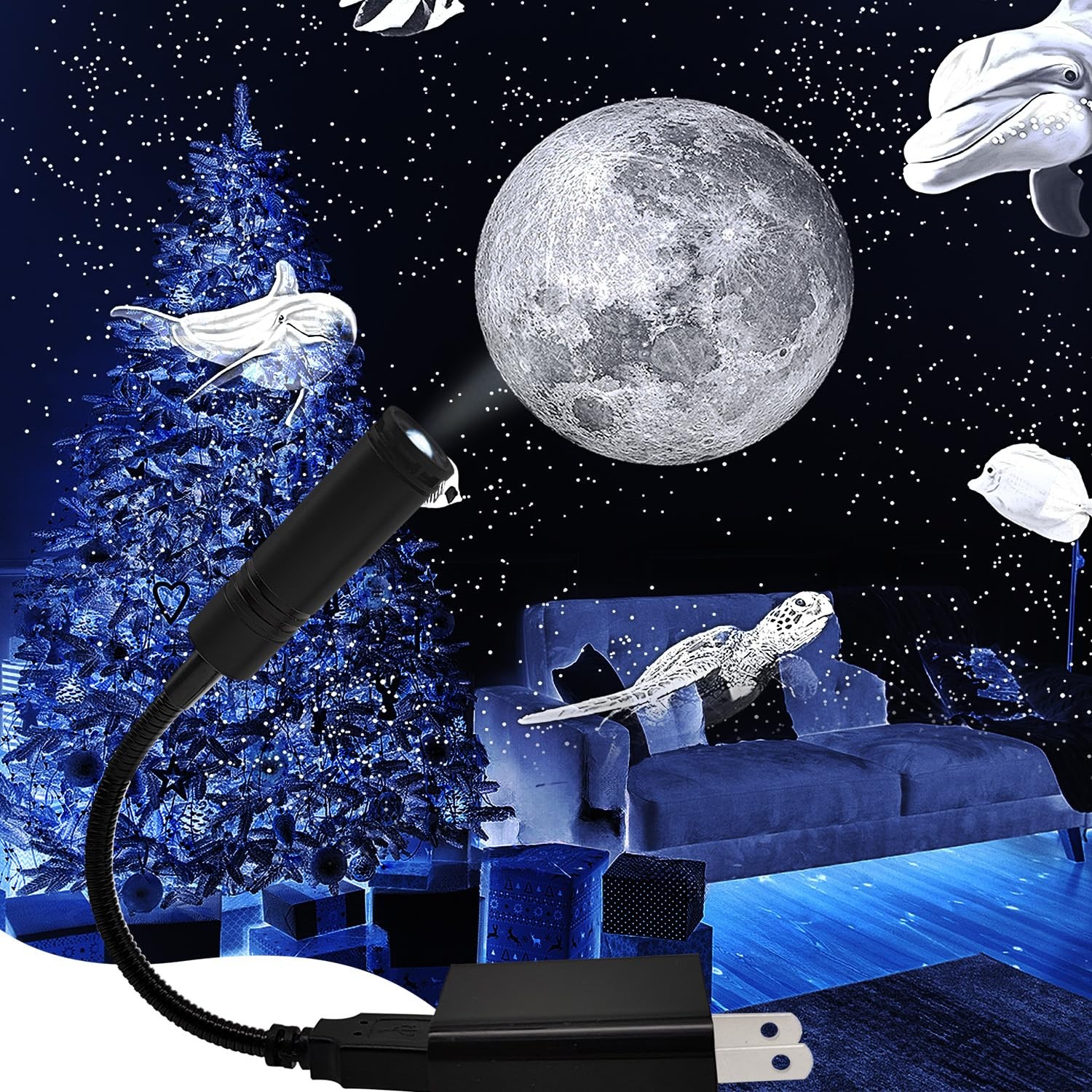 HD Moon Projector Shooting Star Manual Focus, Romantic LED Night Light Bedroo... gallery
